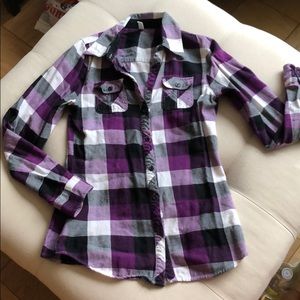 Purple plaid long sleeve